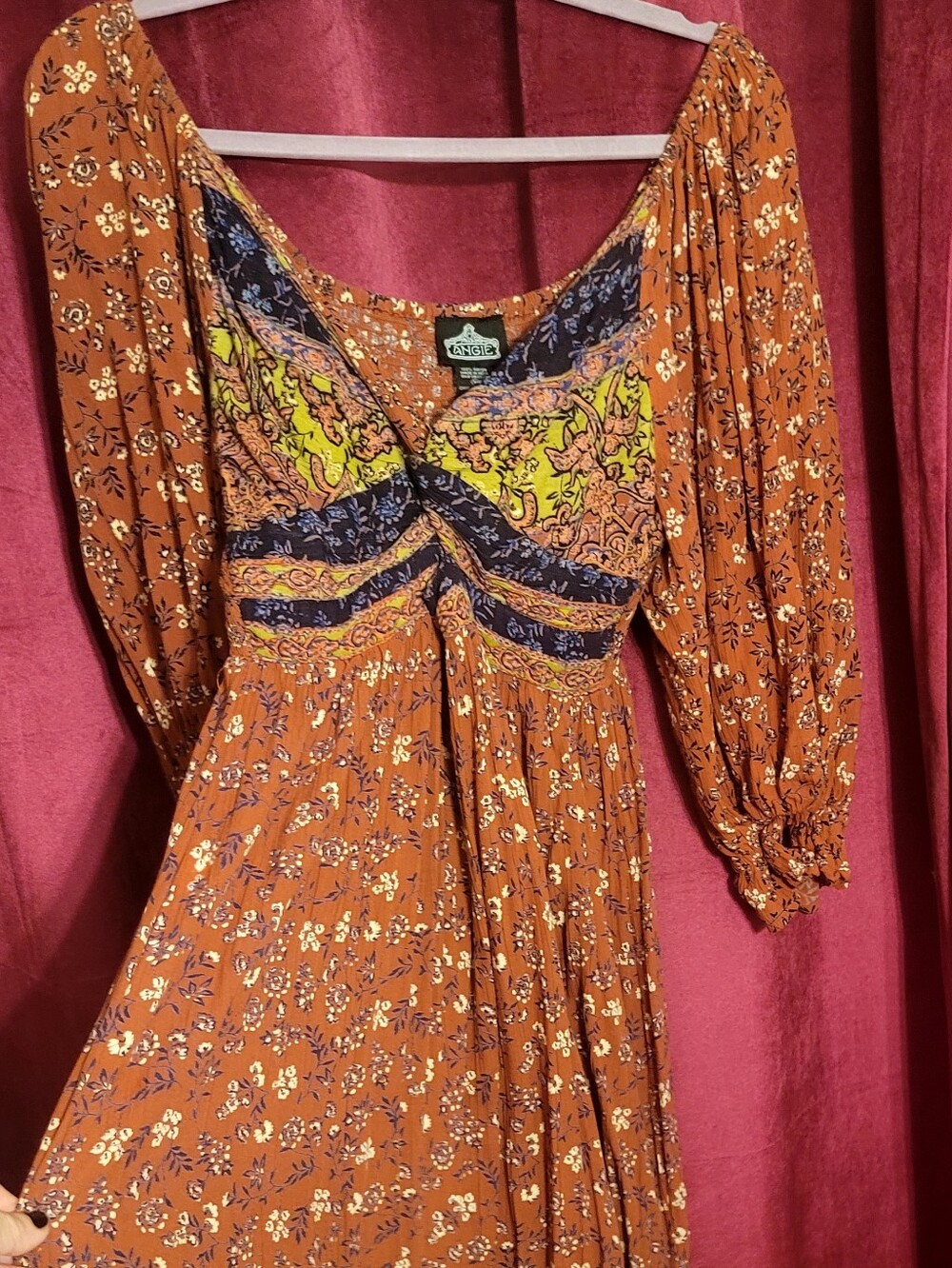 Angie Keyhole Boho Dress Size Medium